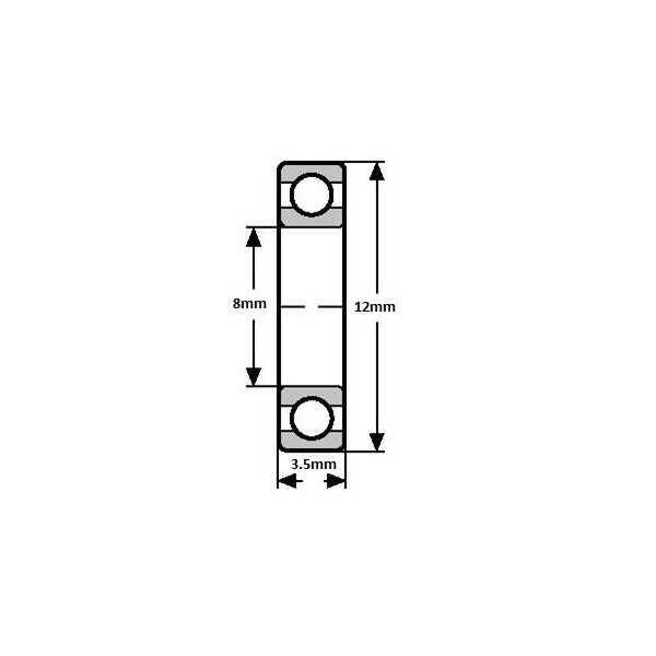 MR128ZZ Minyatür Rulman - 8mm İç Çap - 3
