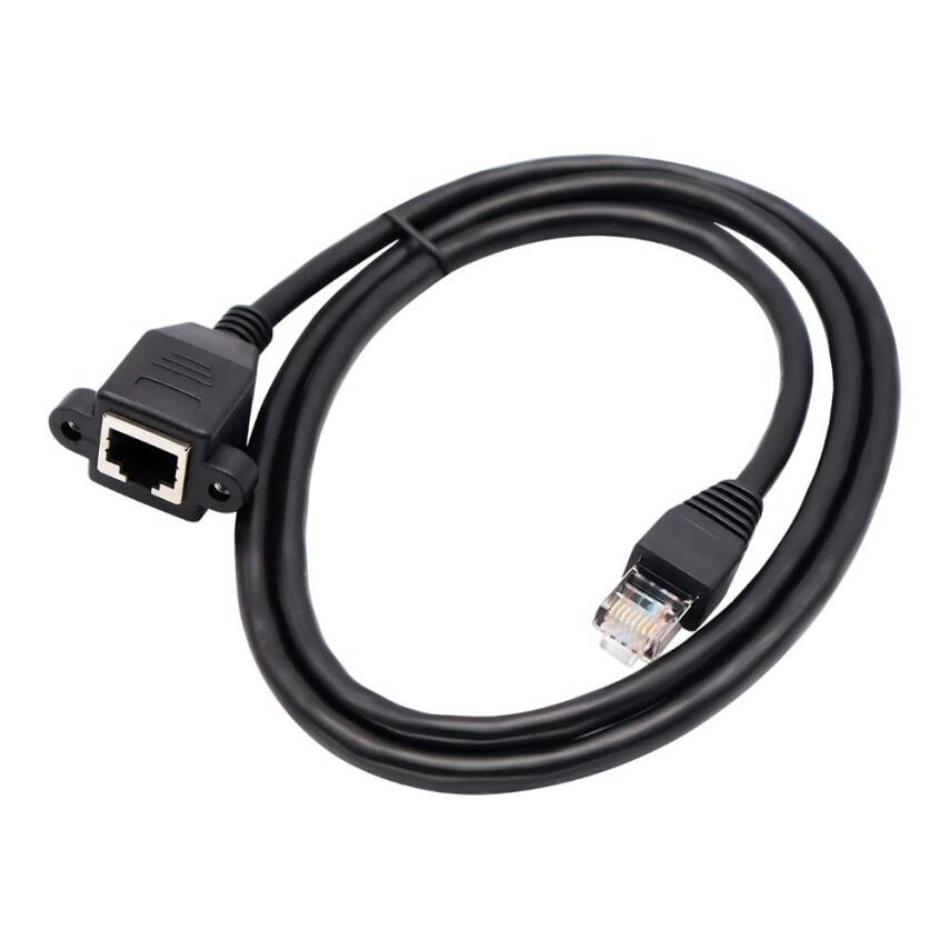 Panel Montajlı RJ45 Ethernet Uzatma Kablosu - 1 Metre - 1