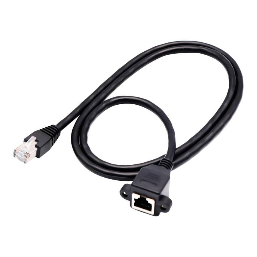 Panel Montajlı RJ45 Ethernet Uzatma Kablosu - 1 Metre - 3
