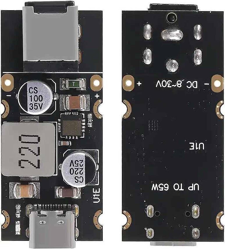 PD65W Type-C USB Qc3.0 5V 9V 12V 20V Hızlı Şarj Modülü – 2.1x5.5 Jack - 2