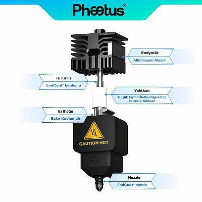 Phaetus Conch M4 Hotend - Bambu Lab A1 / A1 Mini Uyumlu 0.4 mm Değiştirilebilir Nozzle - 3 data-big=