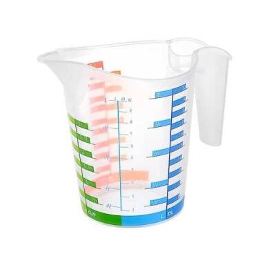 Plastik Ölçü Kabı 1000 ml - Renkli Skala - Robolink