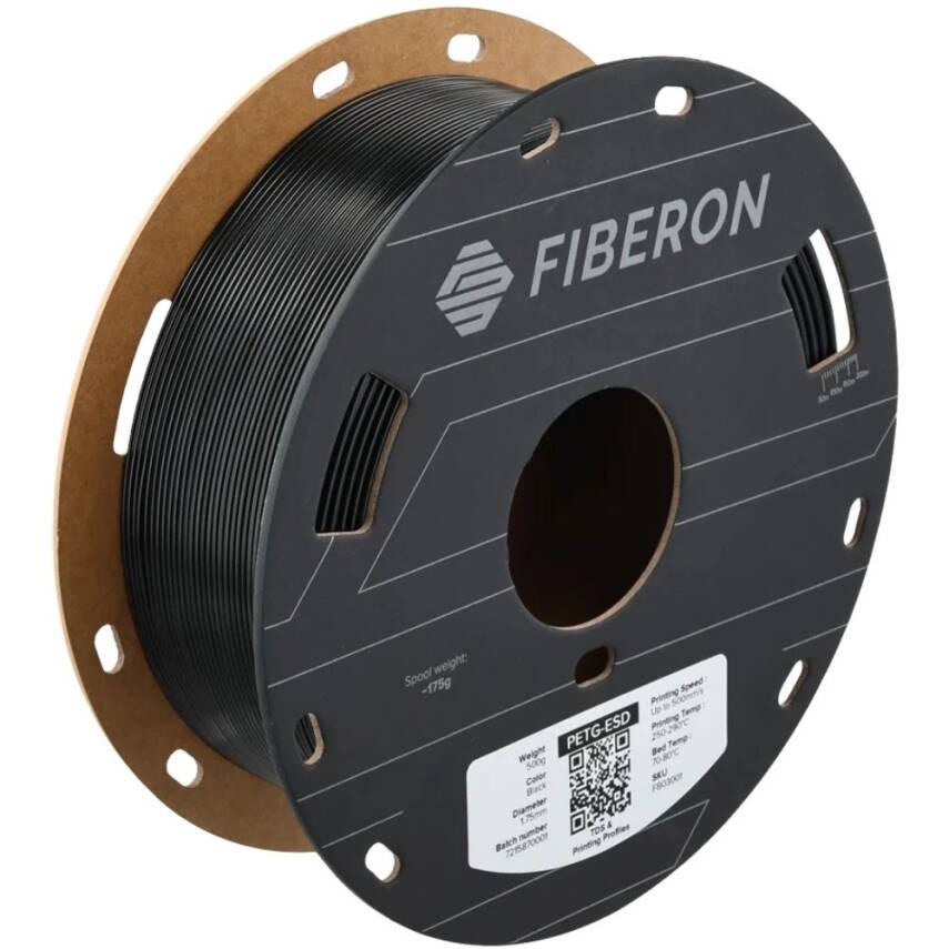 Polymaker Fiberon PETG-ESD Filament Siyah - 1