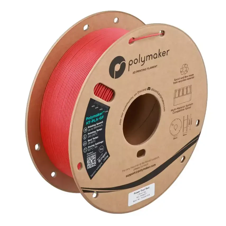 Polymaker HT-PLA-GF Filament Power Tool Kırmızı - 1