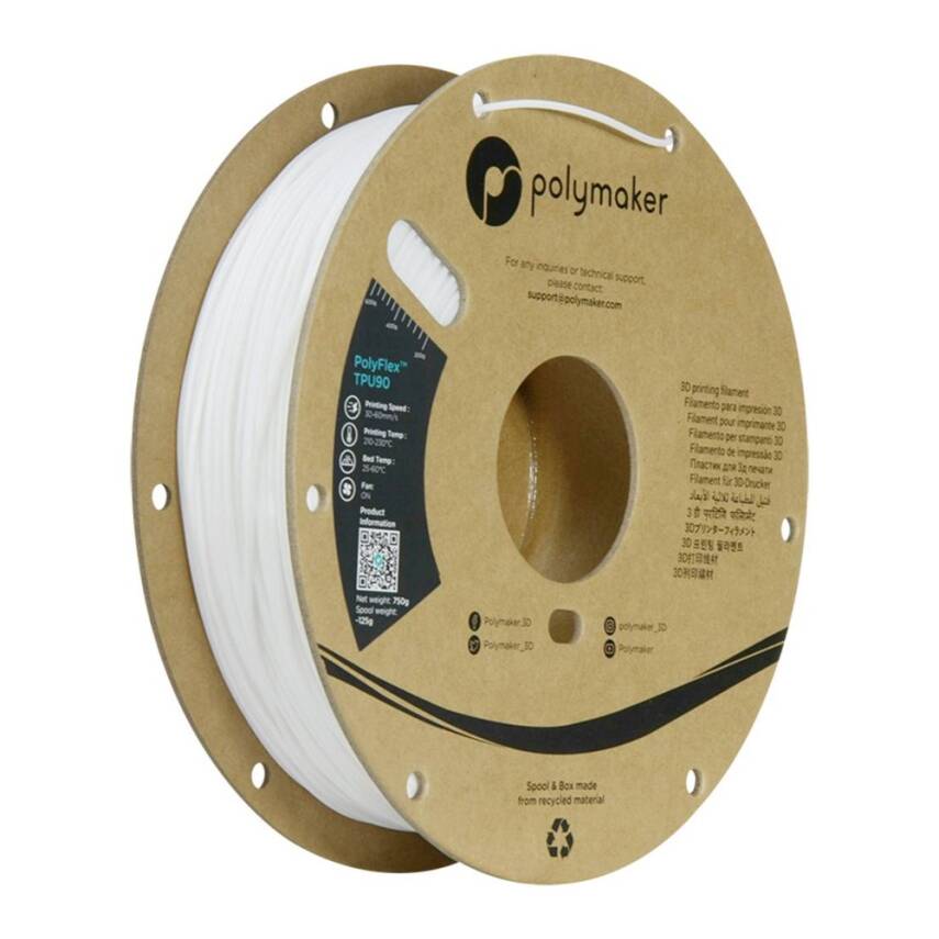 Polymaker PolyFlex TPU90 Filament Beyaz - 1
