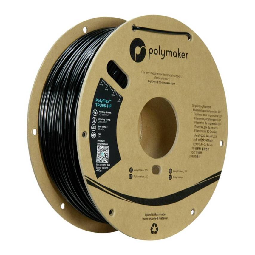 Polymaker PolyFlex TPU95-HF Filament Siyah - 2.85mm - 1