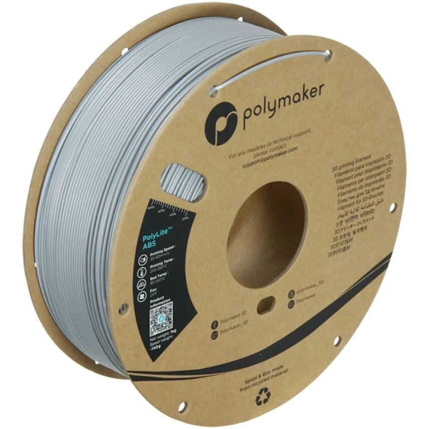 Polymaker PolyLite ABS Filament Gri - 1