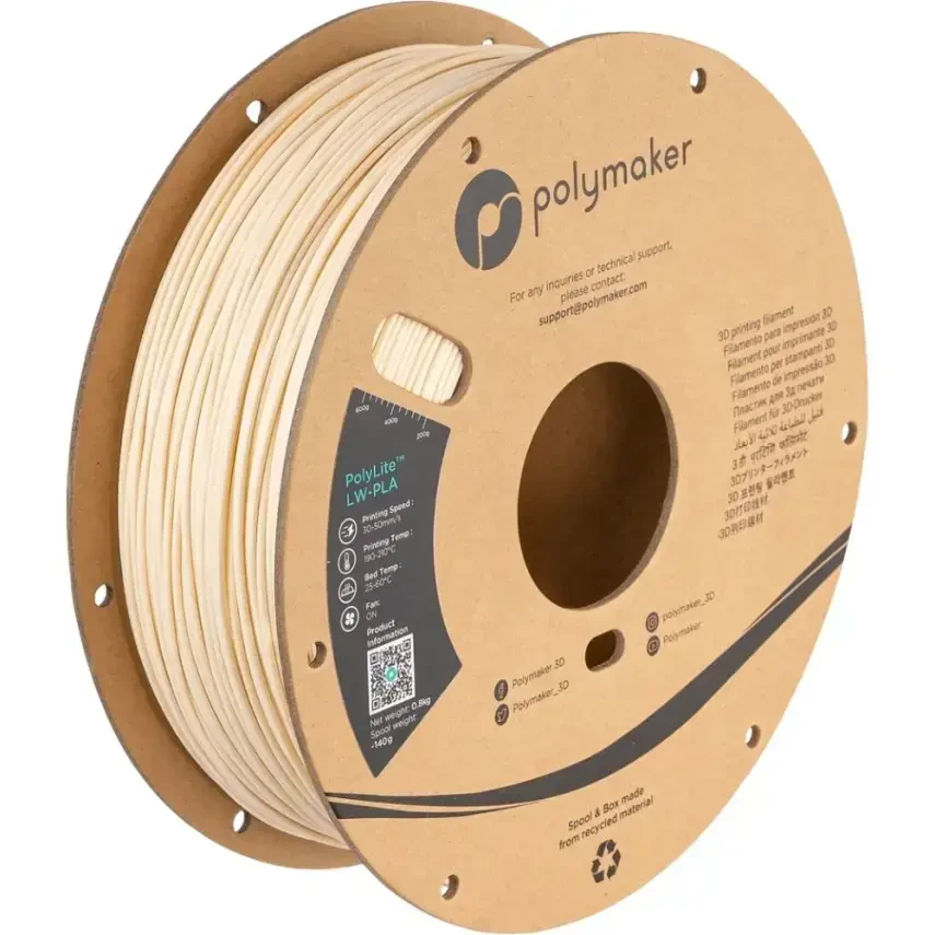 Polymaker PolyLite LW-PLA Filament Beyaz - Polymaker