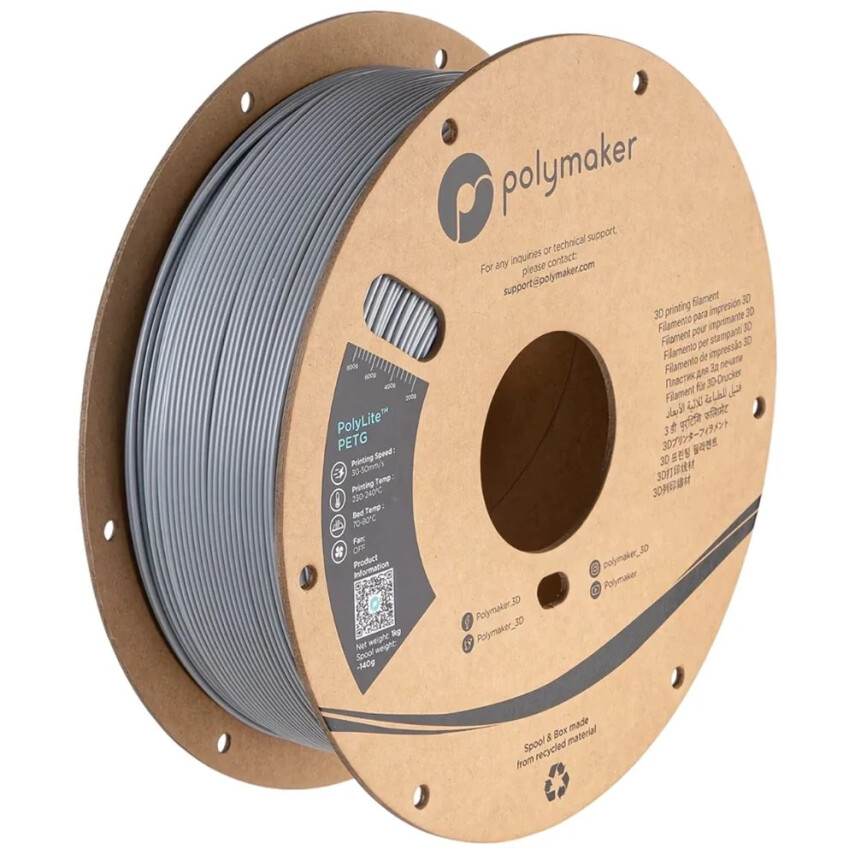 Polymaker PolyLite PETG Filament Gri - Polymaker