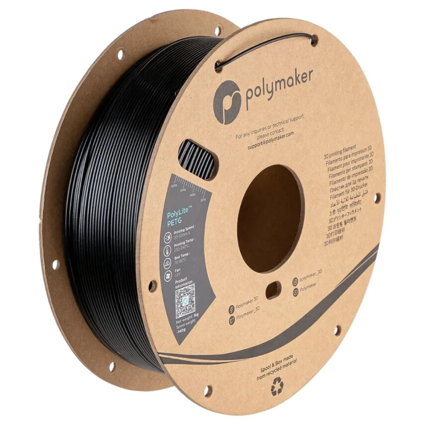 Polymaker PolyLite PETG Filament Siyah - 1