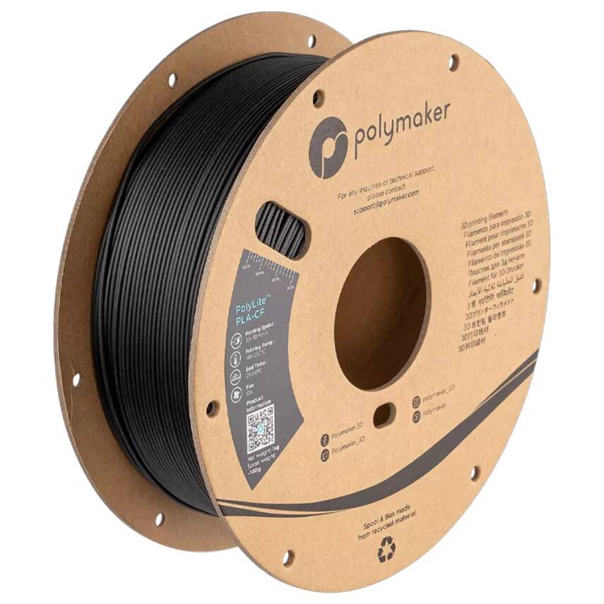 Polymaker PolyLite PLA-CF Filament Siyah - 1