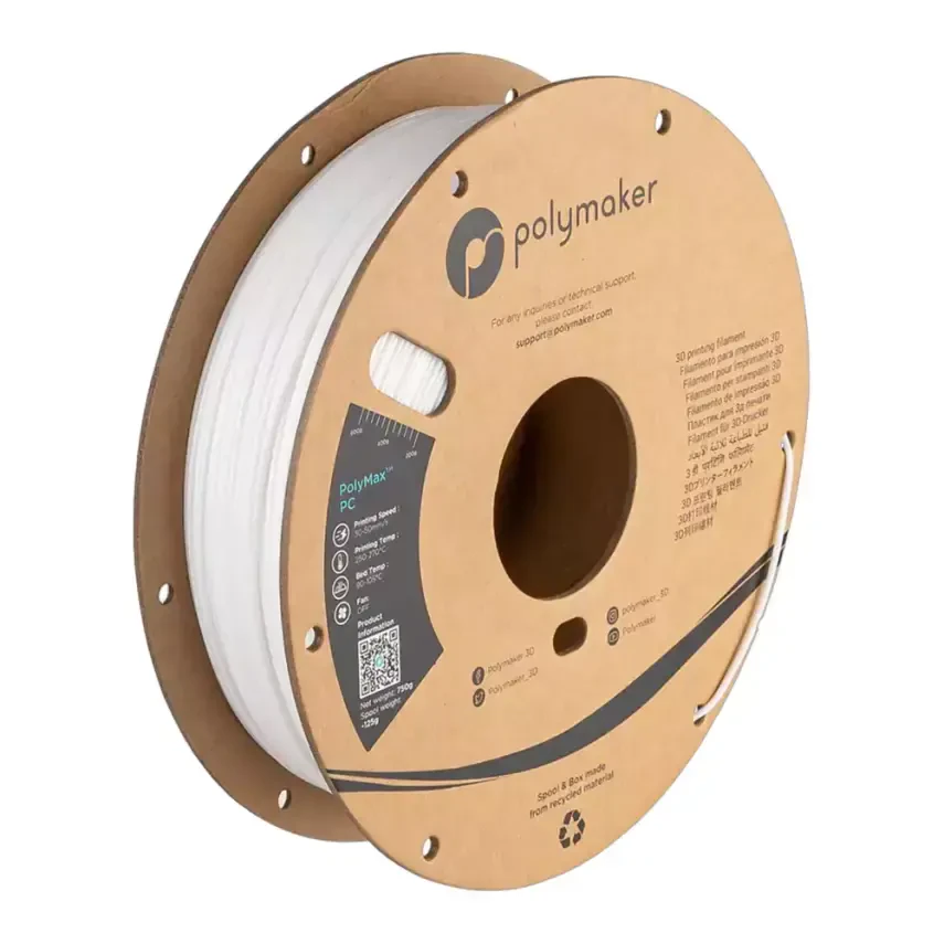 Polymaker PolyMax Sert PC Filament Beyaz - 1