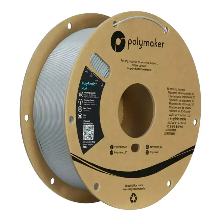 Polymaker PolySonic PLA Yüksek Hızlı Filament Gri - Polymaker