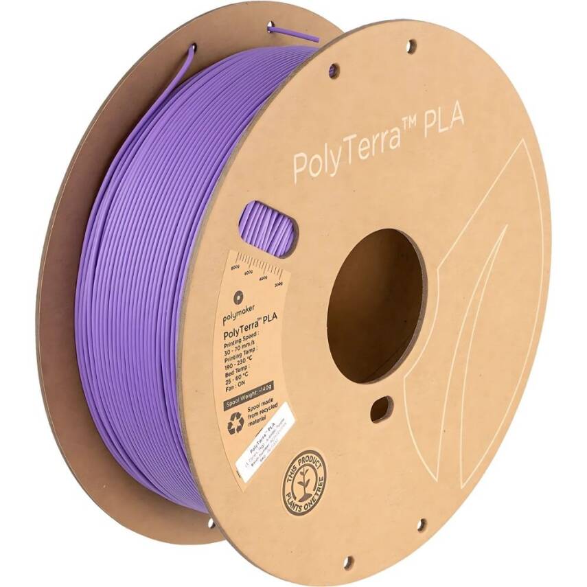 Polymaker PolyTerra Matte PLA Filament Lavanta Mor - 1