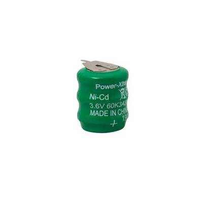 Power-Xtra 3.6V Ni-Cd 60mAh Şarjlı Buton Pil - 3 Pinli - Power-Xtra