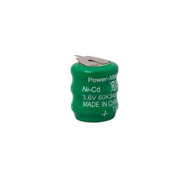 Power-Xtra 3.6V Ni-Cd 60mAh Şarjlı Buton Pil - 3 Pinli - 1