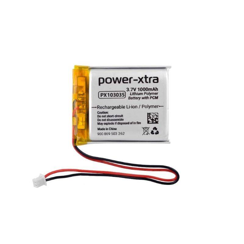 Power-Xtra PX103035 - 3.7V 1000mAh Li-Polymer Pil - Devreli-Soketli - 1