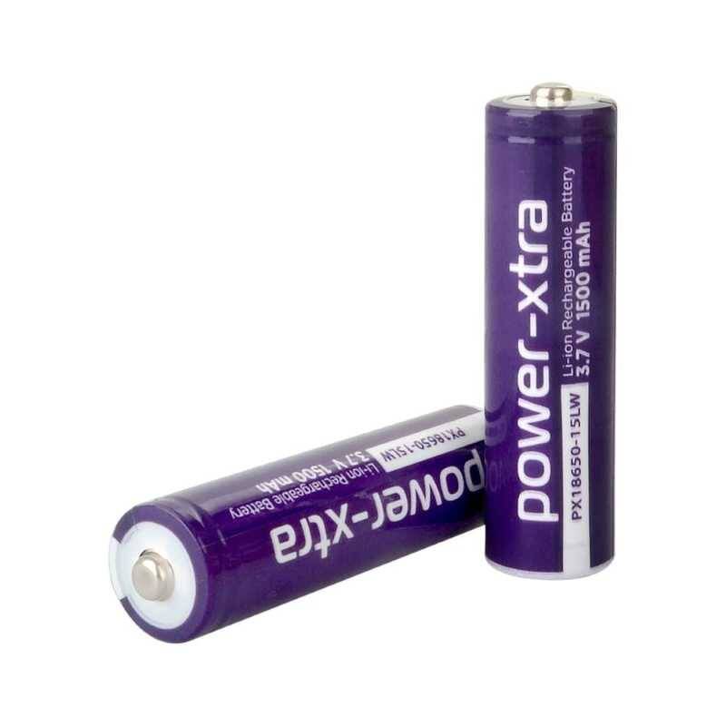 Power-Xtra PX18650-15LW - 3.7V 1500 Mah Li-ion Şarjlı Pil - Başlı - 0.5C - 1