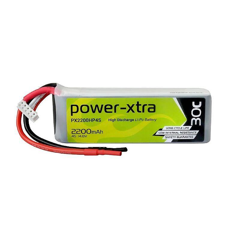 Power-Xtra PX2200HP4S - 4S1P - 14.8V 2200 mAh Li-Polymer Pil -30C - 1