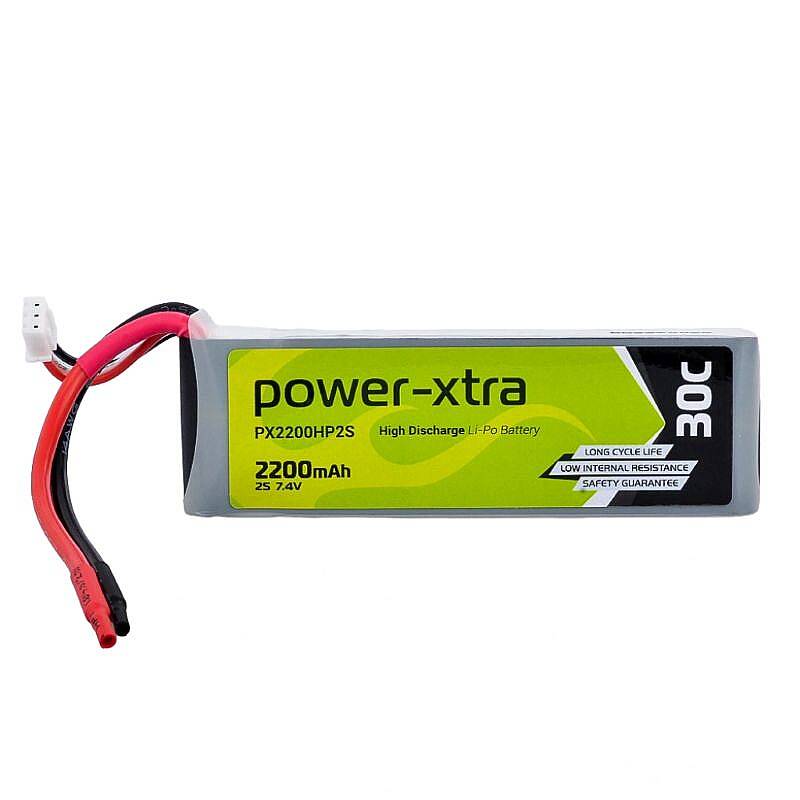 Power-Xtra PX2200HPS2 - 2S1P - 7.4V 2200 mAh Li-Polymer Pil - 30C - 1