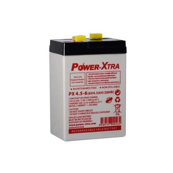 Power-Xtra PX4.5-6 6V 4.5Ah Bakımsız Kuru Akü - Power-Xtra