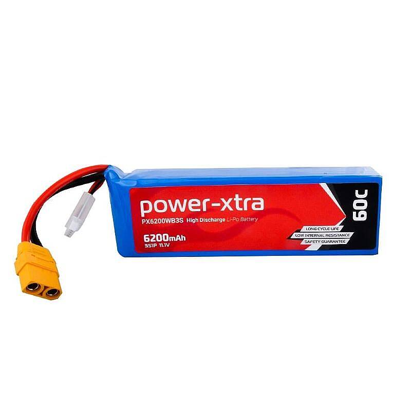 Power-Xtra PX6200WB3S - 3S1P - 11.1V 6200 mAh Li-Polymer Pil - 60C - 1