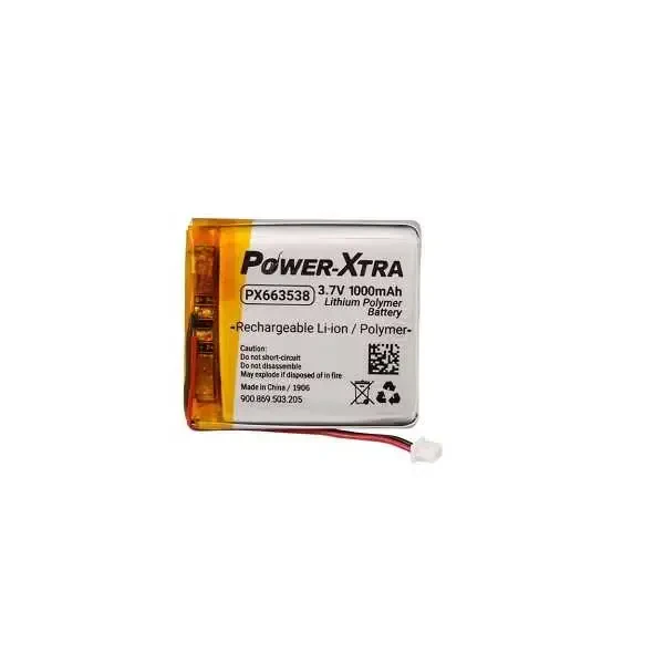 Power-Xtra PX663538 3.7V 1000mAh Li-Po Pil - Soketli Devreli - 1