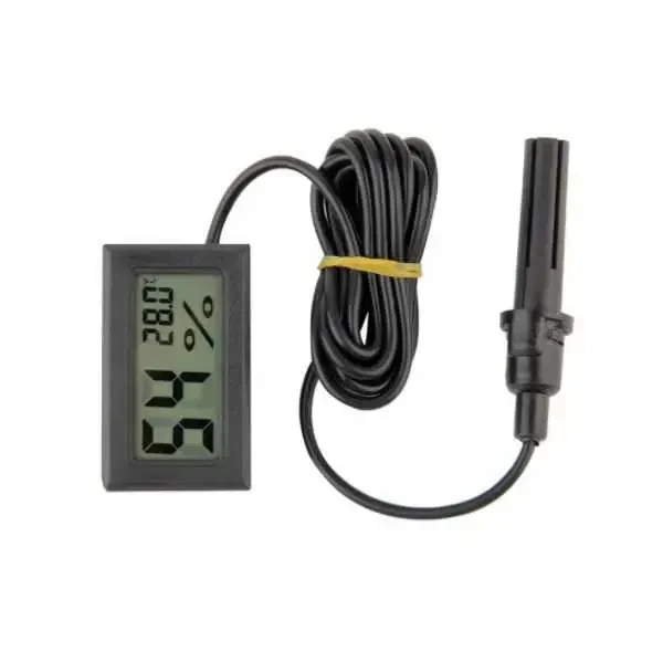 Problu Dijital Isı ve Nem Ölçer - Siyah - Robolink