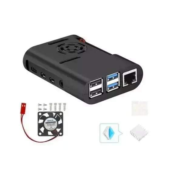 Raspberry Pi 4 Fan Case-Siyah - Robolink