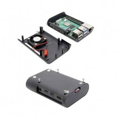 Raspberry Pi 4 Fan Case-Siyah - Robolink (1)