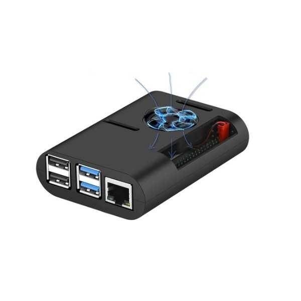 Raspberry Pi 4 Fan Case-Siyah - 3