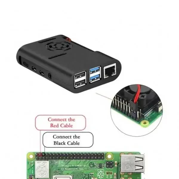 Raspberry Pi 4 Fan Case-Siyah - 5