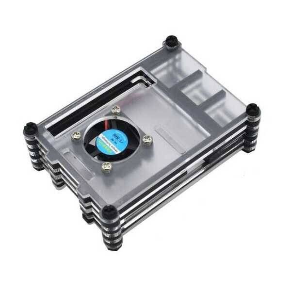 Raspberry Pi 4 Şeffaf-Siyah Case - 1