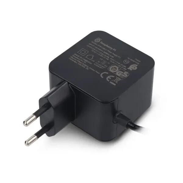 Raspberry Pi 5 27W USB-C Güç Adaptörü - Siyah - 1