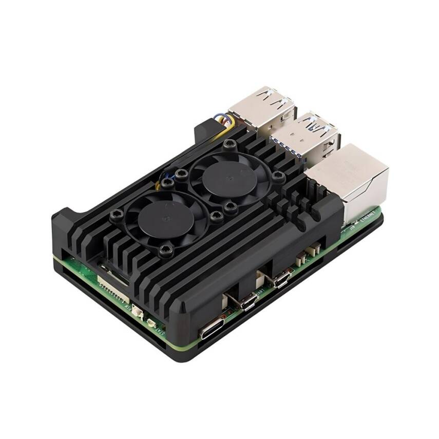 Raspberry Pi 5 Çift Fanlı Alüminyum Kasa - 3