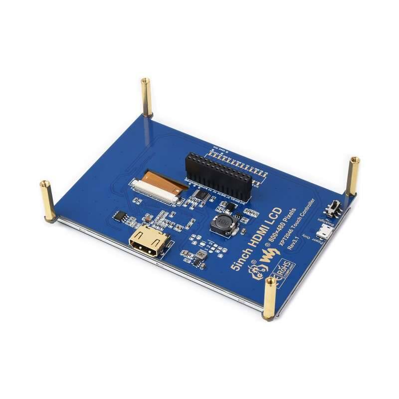 Waveshare Raspberry Pi 5 İnch Dokunmatik LCD Ekran - 800×480 - 4