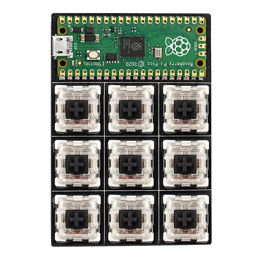 Robonio Ghost PCB - 9 Tuşlu RGB Programlanabilir Makro Klavye - 3