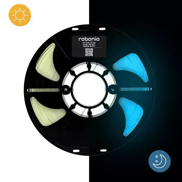 Robonio PLA+ Karanlıkta Parlayan Filament Mavi 1.75mm 1000gr - 1