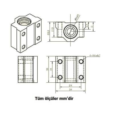 SCE8UU Linear Rulman - 4 data-big=