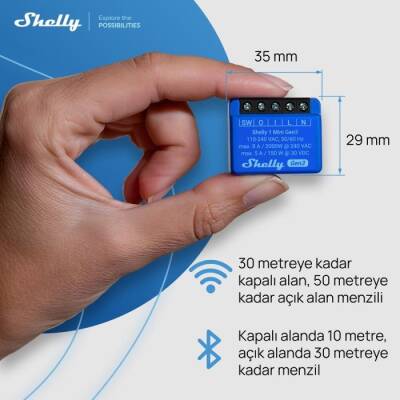 Shelly 1 Mini Gen3 Akıllı Röle - 4 data-big=