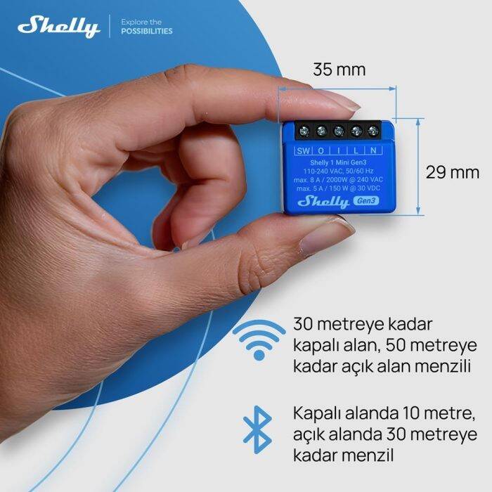 Shelly 1 Mini Gen3 Akıllı Röle - 4