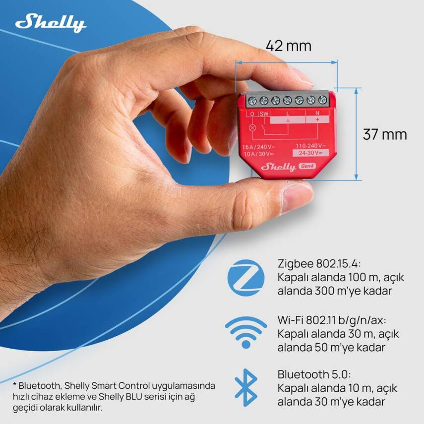 Shelly 1PM Gen4 Enerji Ölçümlü 16A Akıllı Röle - 8