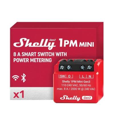 Shelly 1PM Mini Gen3 Enerji Ölçer Röle - 1 data-big=