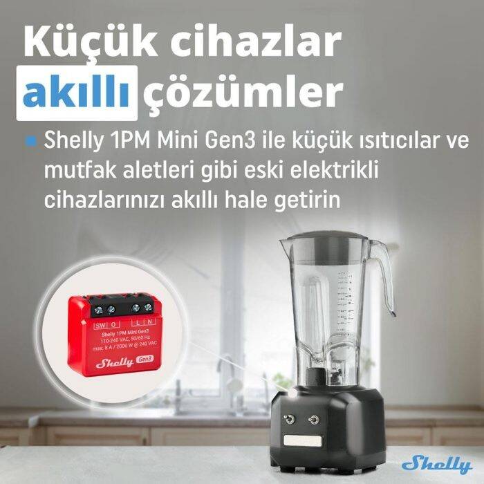 Shelly 1PM Mini Gen3 Enerji Ölçer Röle - 6