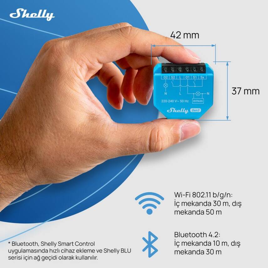 Shelly 2L Gen3 Nötrsüz 2 Kanallı Akıllı Röle - 3