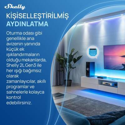 Shelly 2L Gen3 Nötrsüz 2 Kanallı Akıllı Röle - 5 data-big=