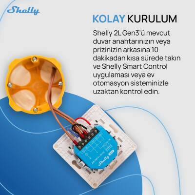 Shelly 2L Gen3 Nötrsüz 2 Kanallı Akıllı Röle - 6 data-big=
