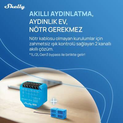 Shelly 2L Gen3 Nötrsüz 2 Kanallı Akıllı Röle - Shelly (1)