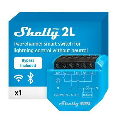 Shelly 2L Gen3 Nötrsüz 2 Kanallı Akıllı Röle - 1 data-big=