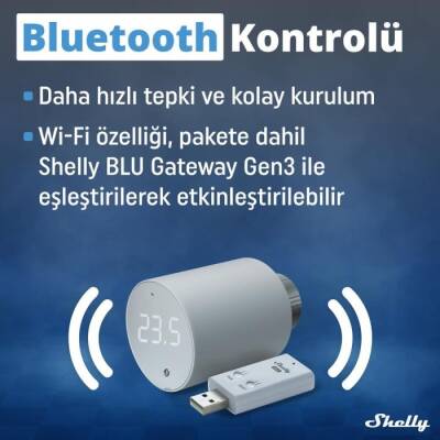 Shelly BLU TRV Akıllı Termostatik Radyatör Vanası - Shelly (1)